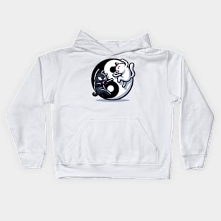 Ying Yang Fighting Cats Kids Hoodie